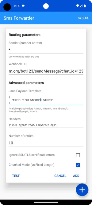 SMS to URL Forwarder